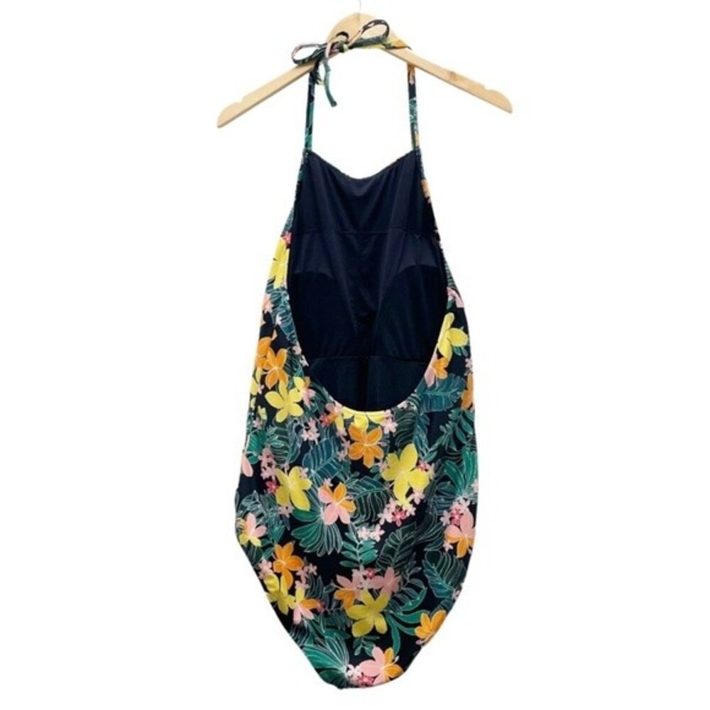Old Navy Hibiscus Print Plus Size Halter Tie One Piece Swimsuit Plus Size 2X - Picture 3 of 12